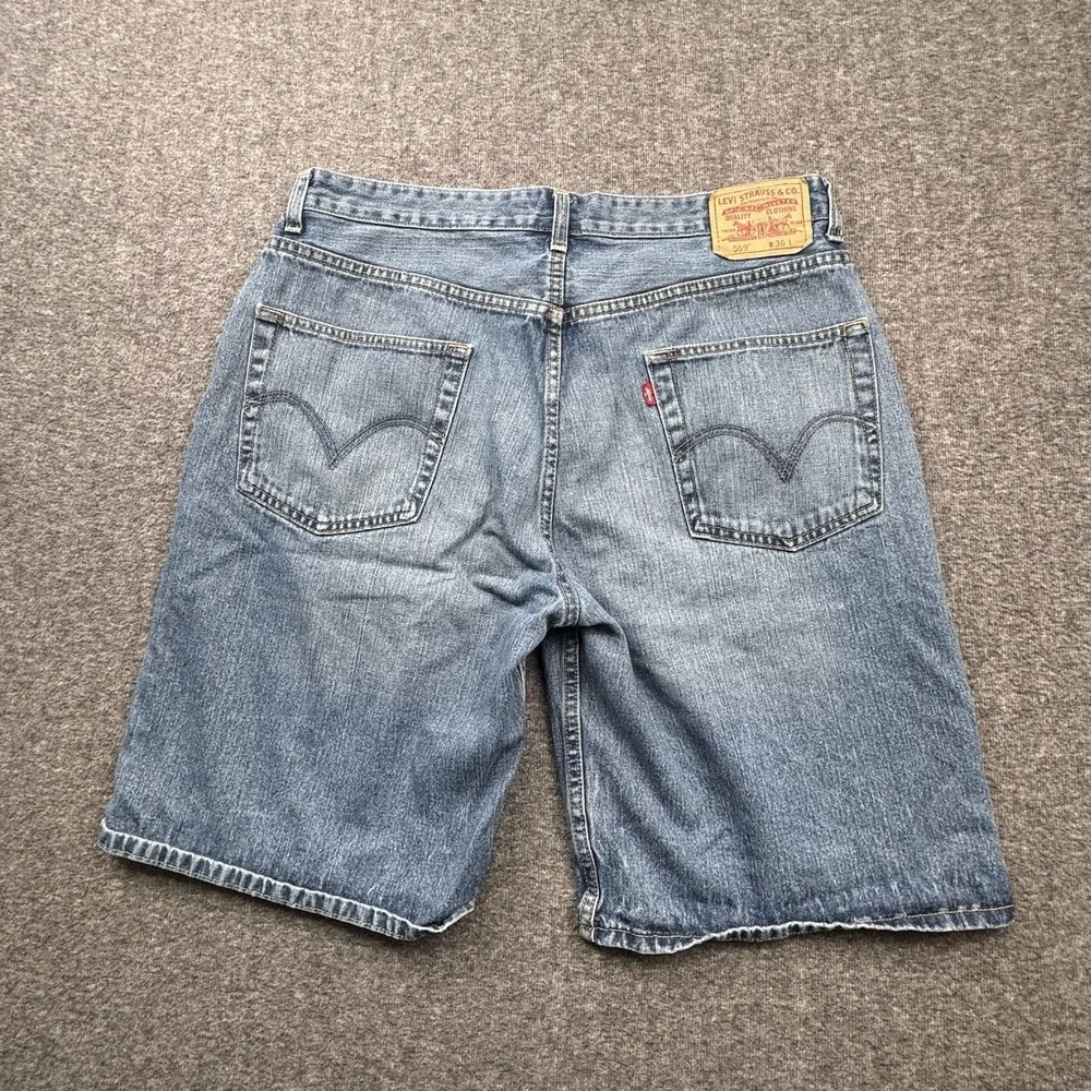 Levi's 569 Denim Jean Shorts Mens 36x11 Blue Loose Straight Baggy Loose Vtg Jort